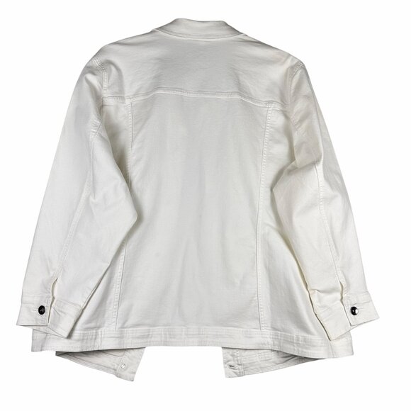 Catherines White Eyelet-Yoke Denim JacketSize 4X Feminine Western Boho NWT $75 - Picture 2 of 7